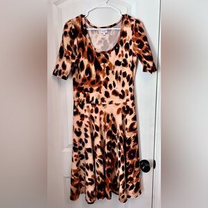 LuLaRoe Beige and Black Animal Print Dress